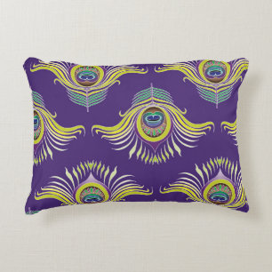 Peacock feathers: vintage seamless background. accent pillow
