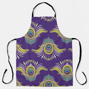 Peacock feathers: vintage seamless background. apron