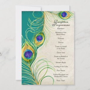 Peacock Feathers Wedding Invitation