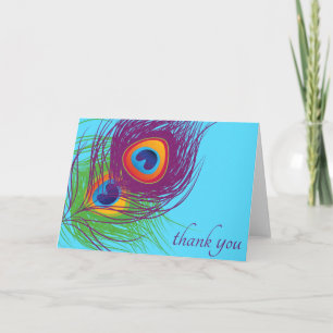 Peacock Feathers You Thank Card