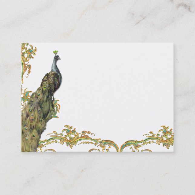 Peacock & Filigree Business/Profile Card (Front)
