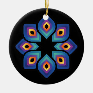 Peacock Flame (Radial) Ceramic Ornament