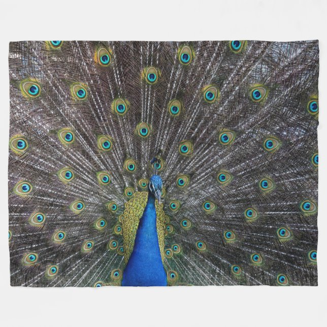 PEACOCK FLEECE BLANKET (Front (Horizontal))