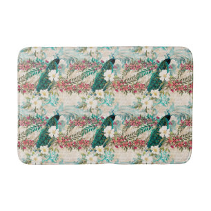 Peacock Floral Bath Mat