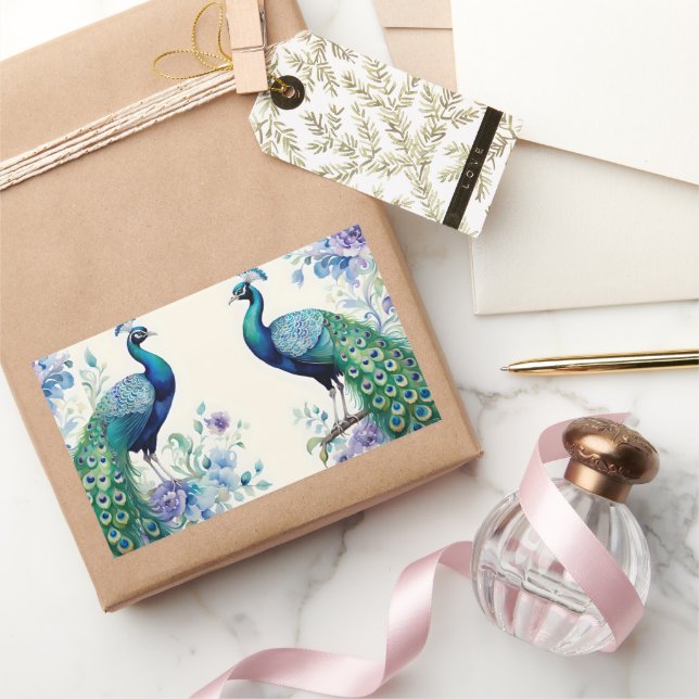 Peacock floral watercolor  sticker (Gifting)