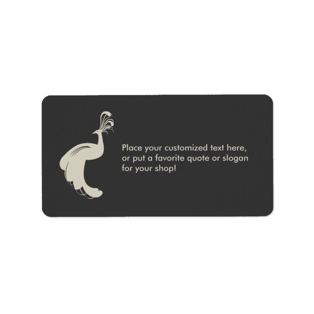 PEACOCK FLOURISÉ en ÉTIQUETTE TAN/GRAY RECTANGULAI (Devant)