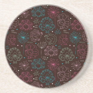peacock flower india wallpaper vintage coaster