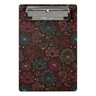 peacock flower india wallpaper vintage mini clipboard