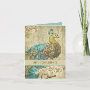 Peacock - Folded Note Card