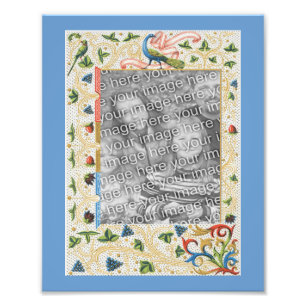 Peacock Fruit Art Modèle Cadre de votre photo