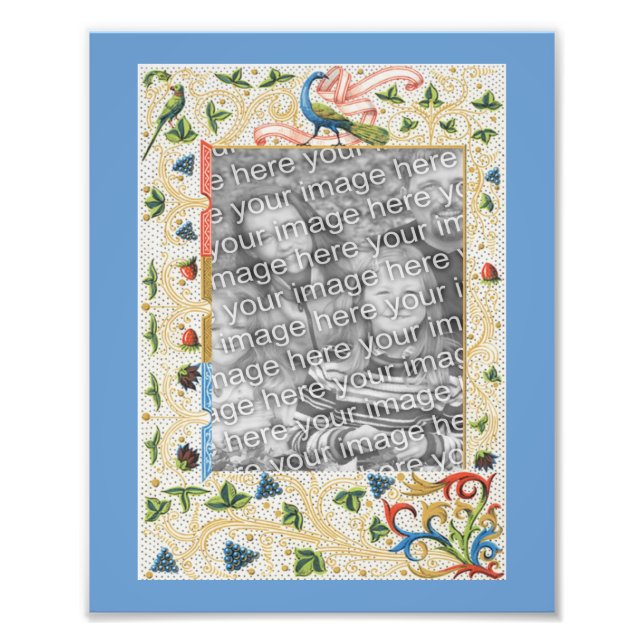Peacock Fruit Art Template Frame Your Photo  Print (Front)