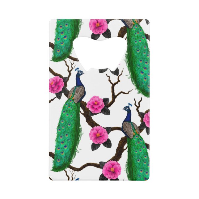 Peacock garden credit card bottle opener (Front)