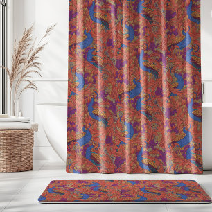 Peacock Garden in Cobalt Blue Purple Terracotta