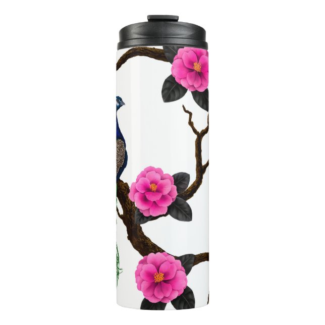 Peacock garden thermal tumbler (Front)
