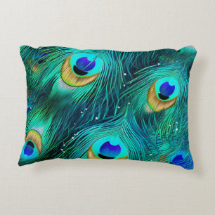 Peacock Glory Accent Pillow