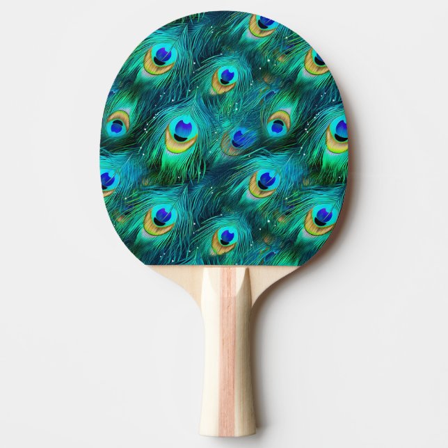 Peacock Glory Ping Pong Paddle (Front)