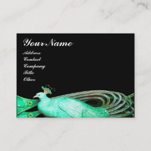 PEACOCK green black Business Card