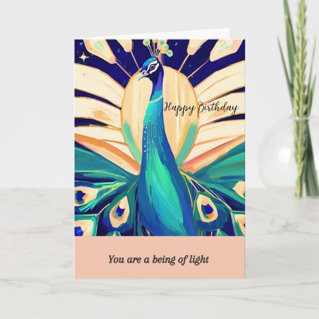 peacock happy birthday card (Front)