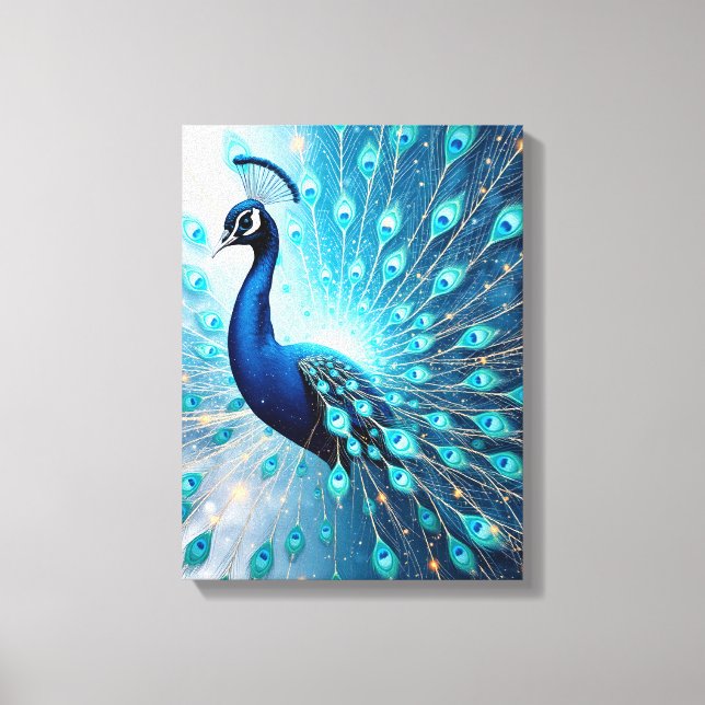 Peacock Harmonics – Premium Wrapped Canvas (Front)