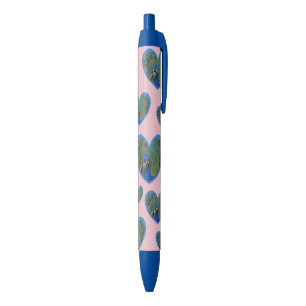 Peacock Hearts Pattern Cust. Colour Trim Pen