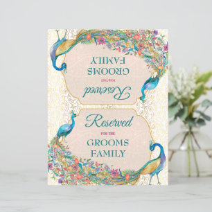 Peacock Hindu wedding reserved sign