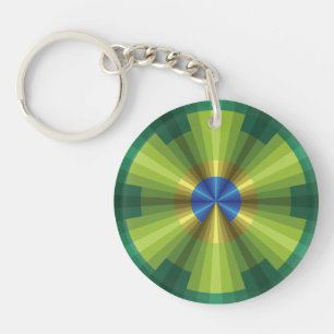 Peacock Illusion Acrylic Keychain
