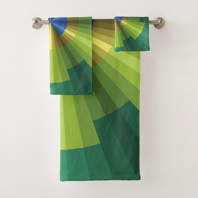 Peacock Illusion Bathroom Towel Set (Insitu)