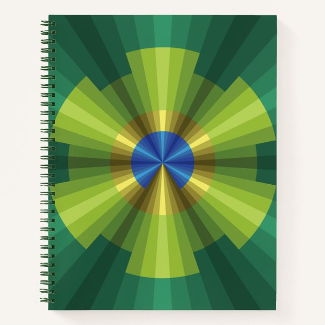 Peacock Illusion Spiral Notebook (Front)