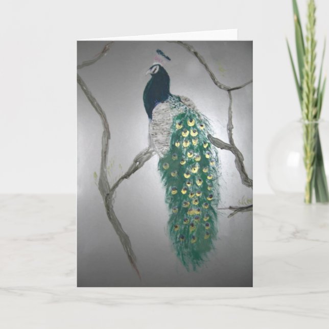 Peacock in Morning Card (Front)