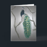 Peacock in Morning Card<br><div class="desc">"The pride of the peacock is the glory of God."  William Blake</div>