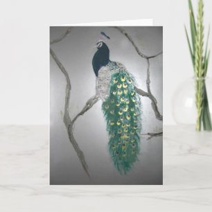 Peacock in Morning Card