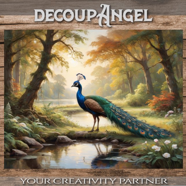 Peacock in Natural Splendour - Decoupage - Tissue Paper (Creator Uploaded)