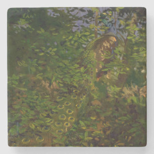 Peacock in the Woods (by Abbott Henderson Thayer) Stone Coaster