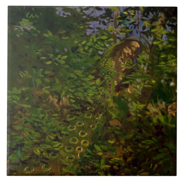 Peacock in the Woods (by Abbott Henderson Thayer) Tile (Front)