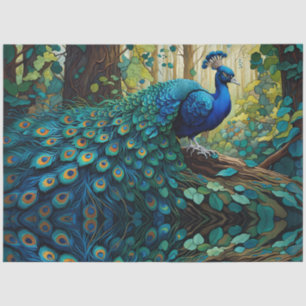 Peacock in the woods tissue paper