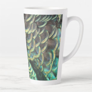 Peacock indonésien Plumes Motif Latte Mug