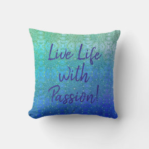 Peacock Inspirations Ombre Throw Pillow