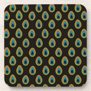 Peacock Inspired Background Coaster