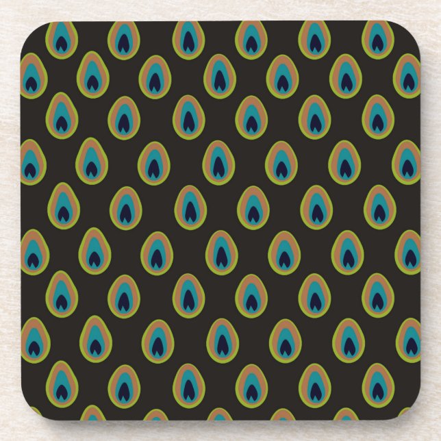 Peacock Inspired Background Coaster (Front)
