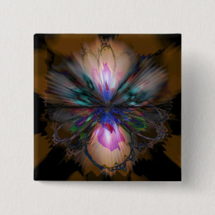 Peacock Iris 2 Inch Square Button