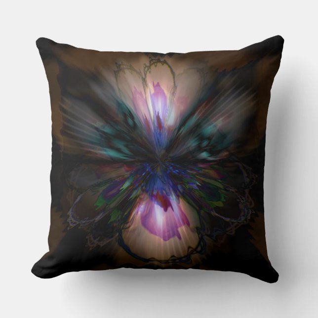 Peacock Iris Throw Pillow (Front)