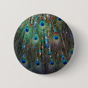Peacock Jewelery 2 Inch Round Button