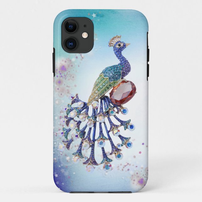 Peacock Jewels Print Fantasy Art Case-Mate iPhone Case (Back)