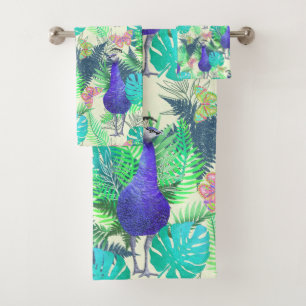 Peacock Jungle Bright Bath Towel Set