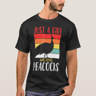 Peacock Just a Girl Who Loves Peacocks Retro T-Shirt