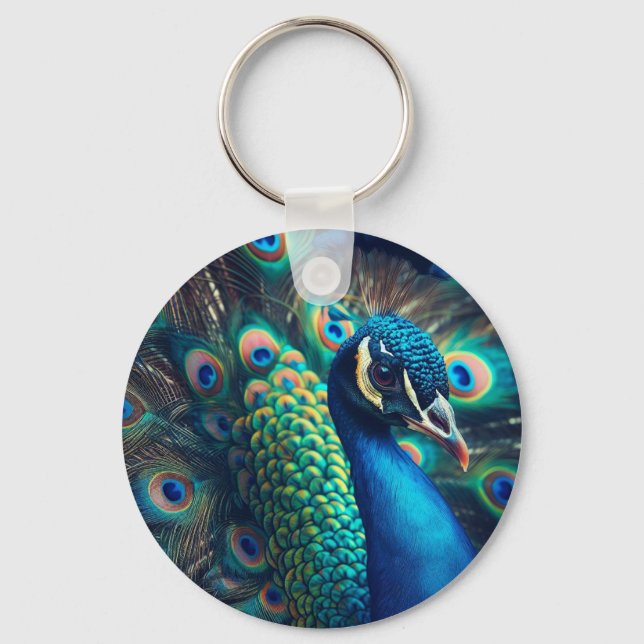 Peacock Keychain (Back)