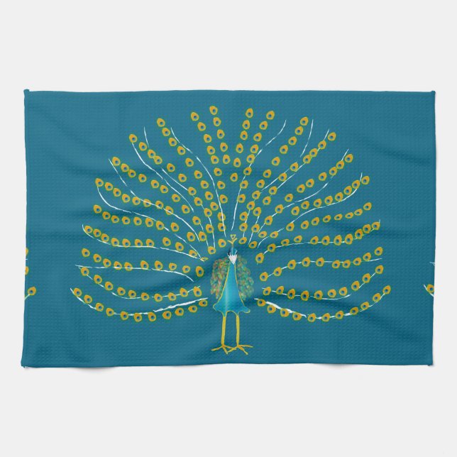 Peacock Kitchen Towel (Horizontal)