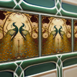 Peacock Klimt Wall Decor Impressionist Art Nouveau Tile<br><div class="desc">Welcome to CreaTile! Here you will find handmade tile designs that I have personally crafted and vintage ceramic and porcelain clay tiles, whether stained or natural. I love to design tile and ceramic products, hoping to give you a way to transform your home into something you enjoy visiting again and...</div>