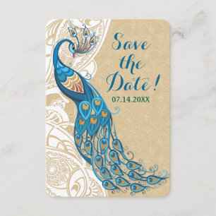 Peacock Lace Elegance Wedding Save The Date Invitation