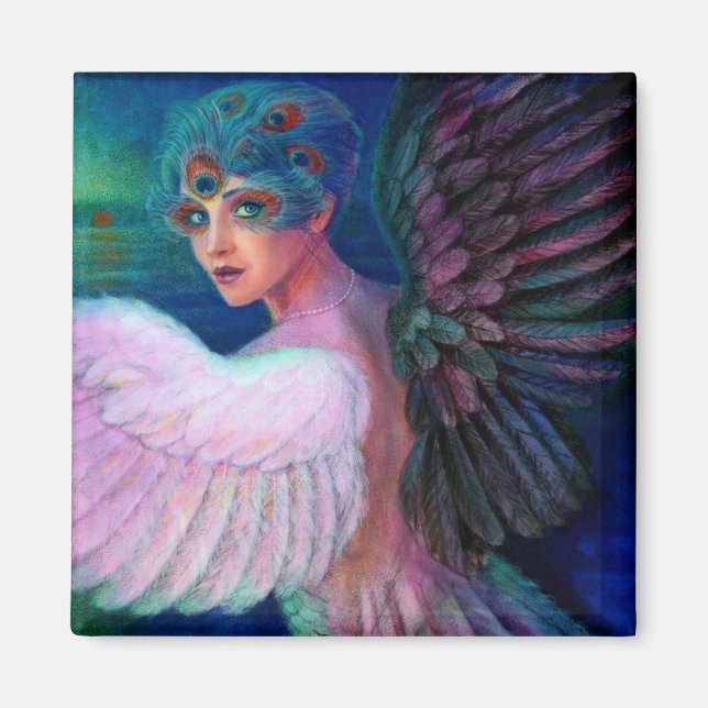 Peacock Lady's Wings of Duality Magnet (Front)